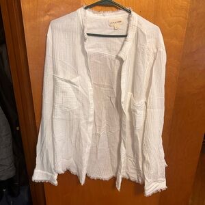 Cloth& stone cotton gauze button down